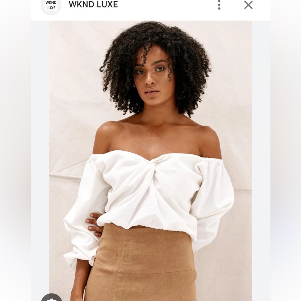 BAE white linen twist top